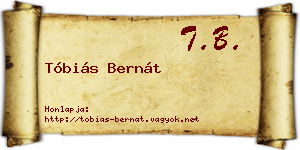 Tóbiás Bernát névjegykártya